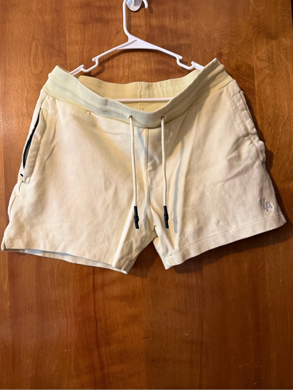 Men’s YoungLA Pale Yellow Ribbed Waistband Shorts